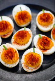 pumpkin deviled eggs